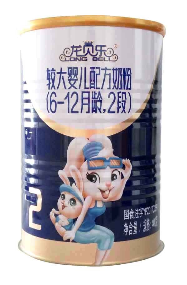 2021年(nián)4月(yuè)份龍貝樂(yuè)較大(dà)嬰兒(ér)配方奶粉400g